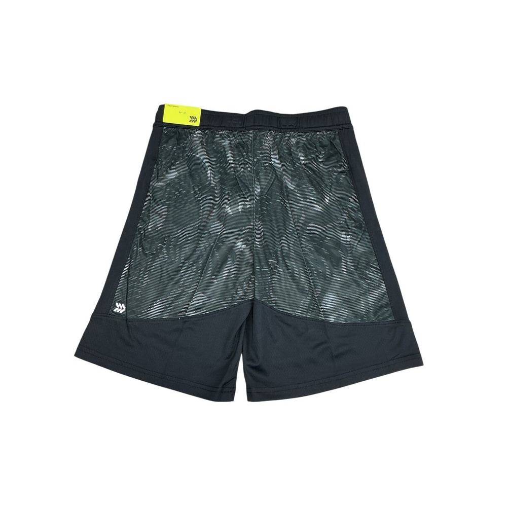 All In Motion Kids Boys Athletic Court Shorts‎ Black White Stripe Activewear LG